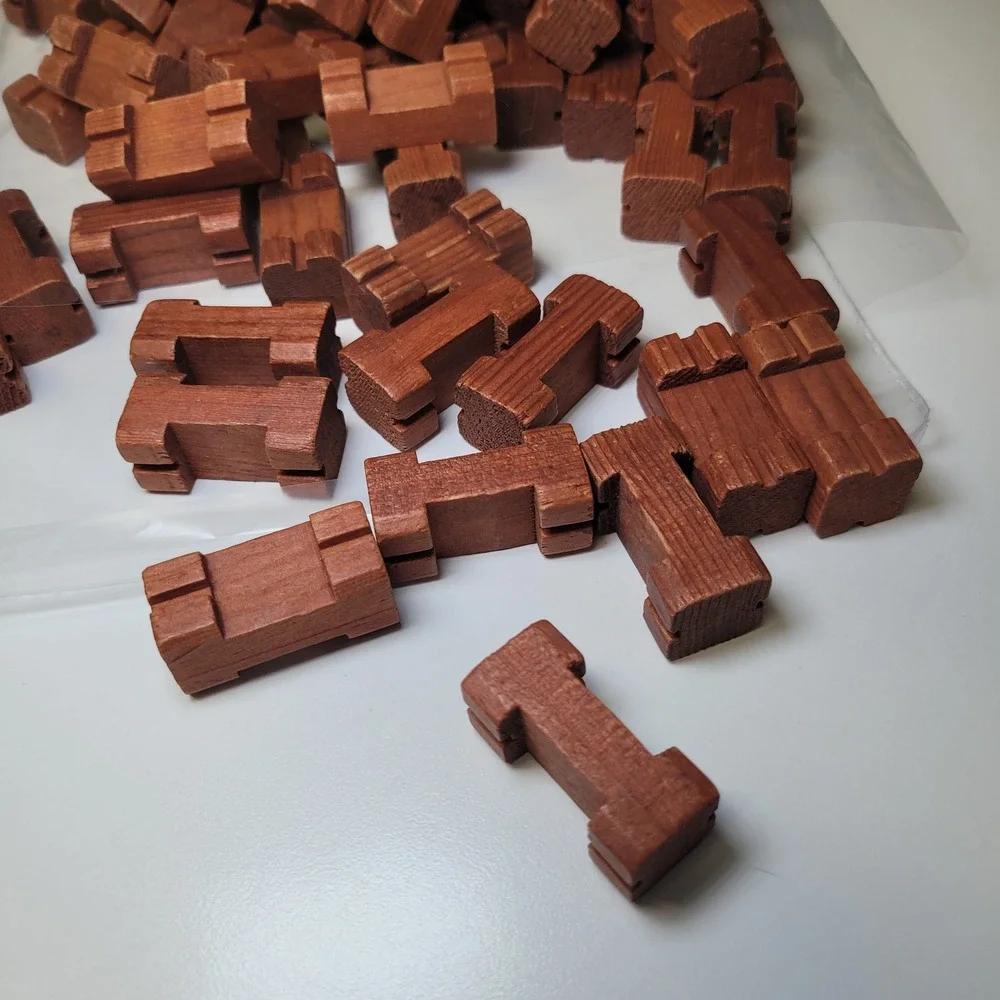 Vintage Lincoln Logs Wood Building Blocks Single Notch Square Lot‎ 1 lb 5 oz